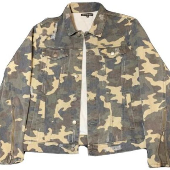 Jaywalker Camo Denim Trucker Jacket - Picture 1 of 6
